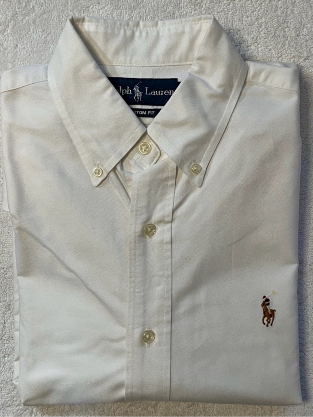 Ralph Lauren Men's White Button Down Oxford Shirt, Size S